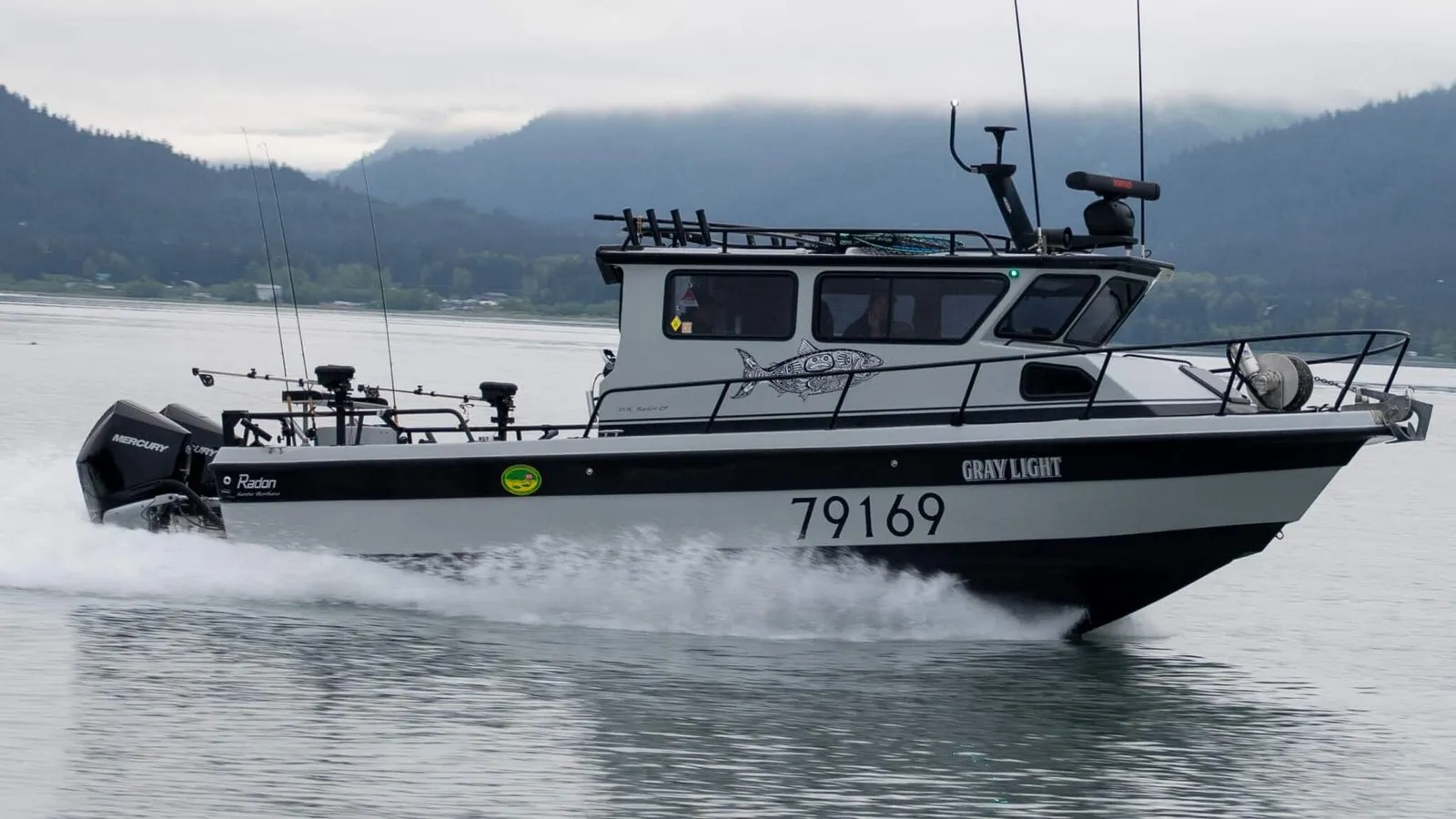 Gray Light Sportfishing's boat at the dock