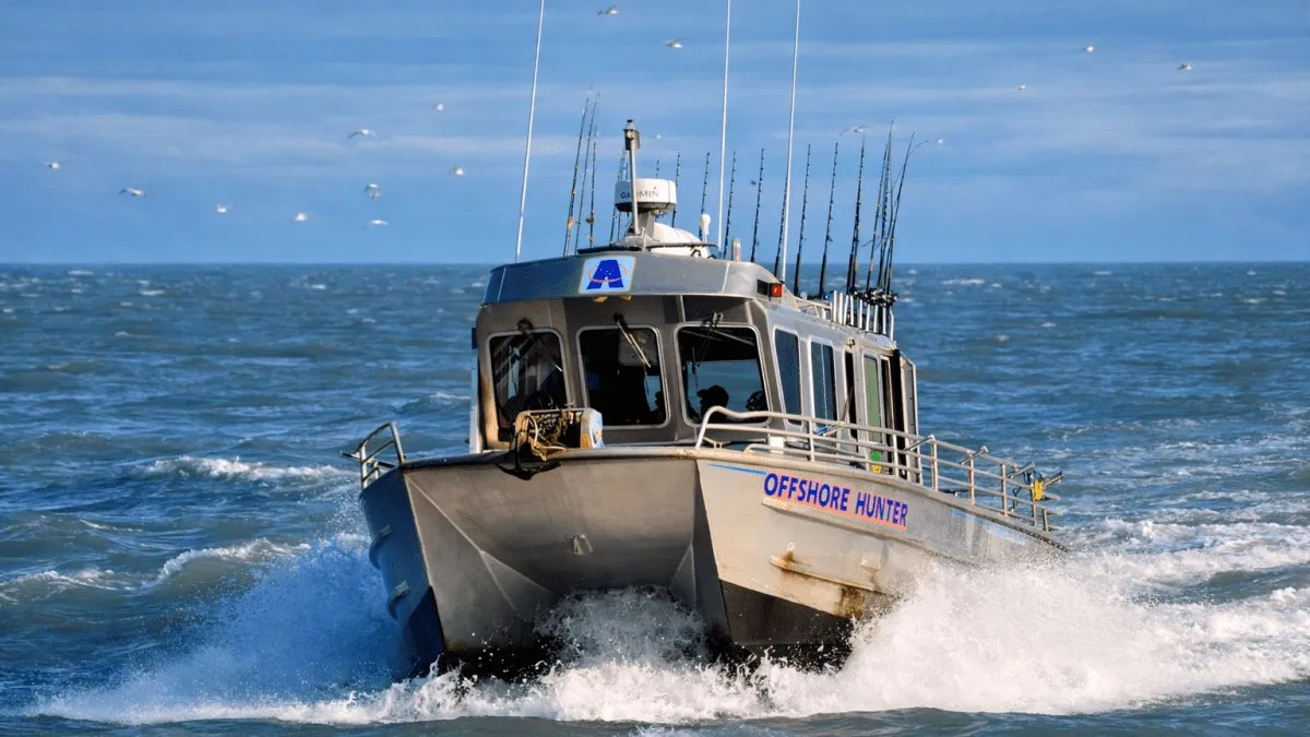 Puffin Charters' boat at the dock
